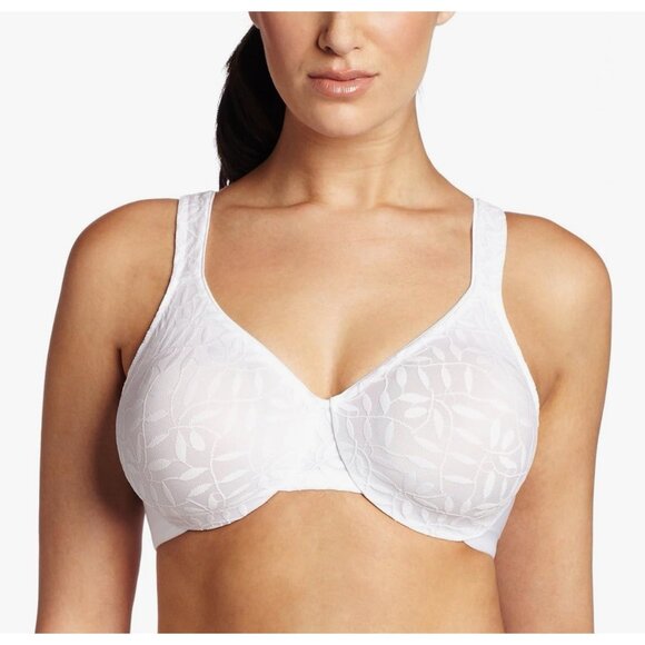 Olga 35519 Lace Sheer Leaves Underwire Minimizer Bra 40C - Picture 1 of 5